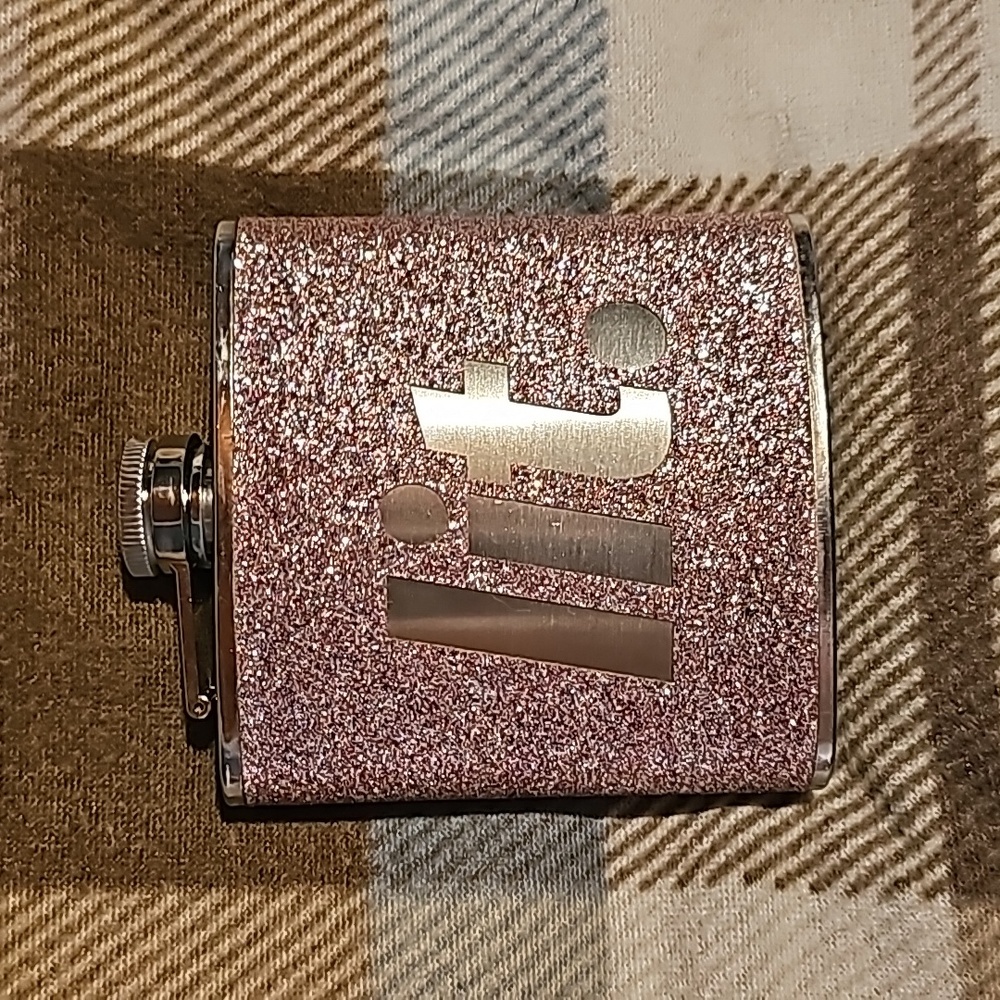 Pink sparkle "lit." flask